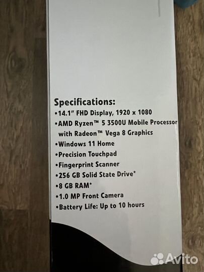 Acer Gateway 14.1 R5 3500U, 8gb, 256 gb win 11 нов