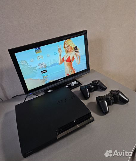 Sony Playstation 3 slim прошитая 250гб 30 игр HEN