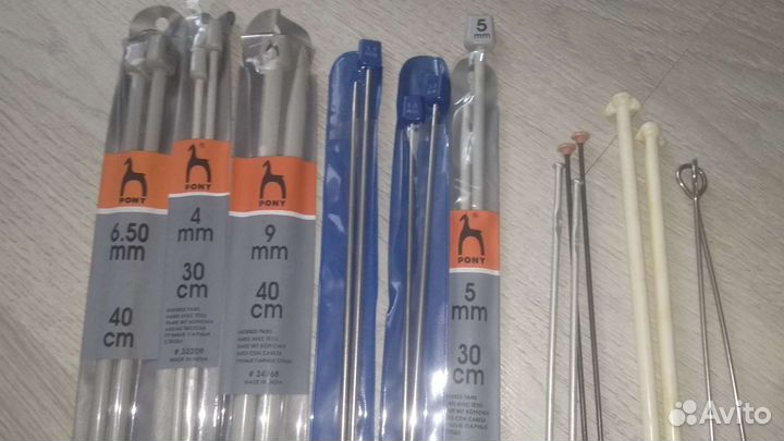 Спицы для вязания, крючки, пяльцы, пряжа