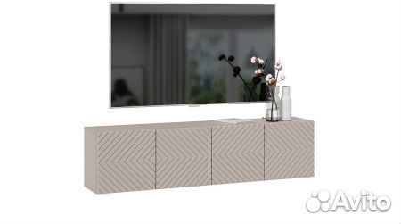 Тумба тв Танго Глиняно серый/Холст Латте