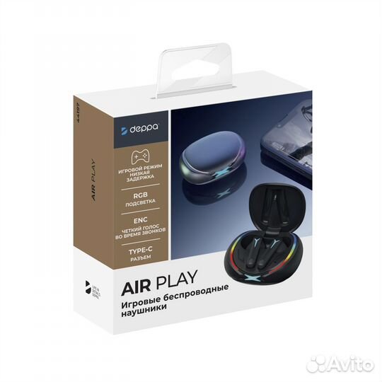 Беспроводные наушники Deppa Air Play Gaming, черны