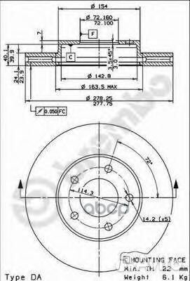 Диск тормозной UV Coated перед 09895311 Brembo
