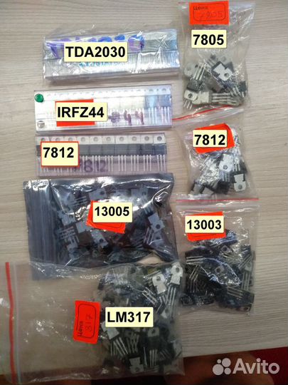 Микросхемы, транзисторы, разъемы micro USB