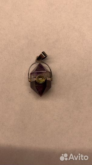 Кулон хризопраз и аметист