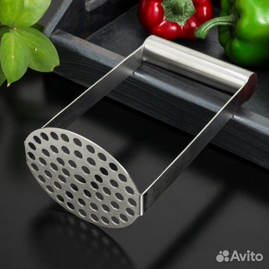 Толкушка для картофеля Vent, 11,5 см, цвет хромиро