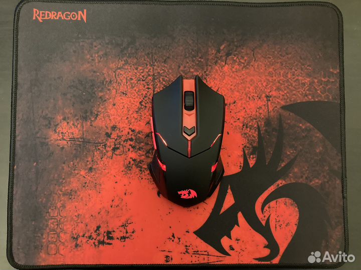 Игровая мышь+ковер redragon m601wl-ba новая
