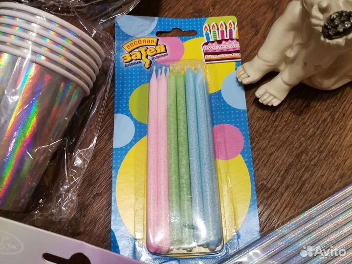 Свечи, стаканы, растяжка, шары