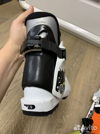 Горные лыжи детские 92 с ботинками 17,5