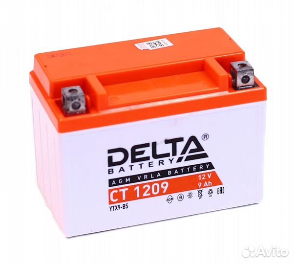 Аккумулятор delta ст-1209 зал п.п. (YTX9-BS)