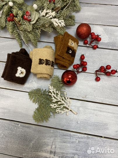 Теплые носочки с мишками