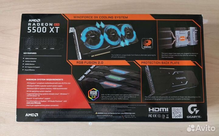 Видеокарта gigabyte RX5500XT 8GB