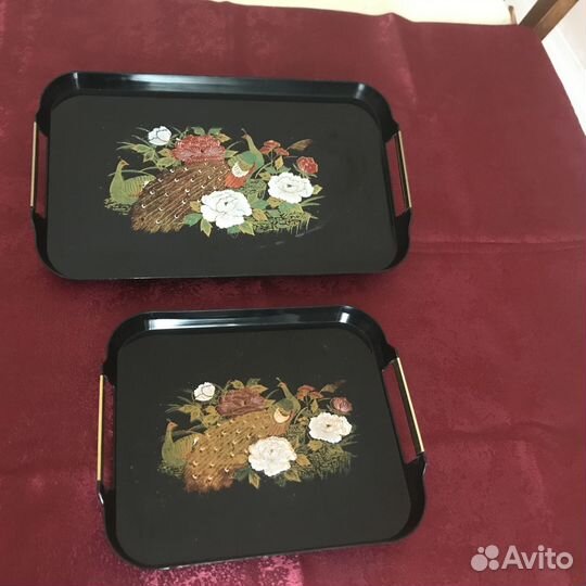 Набор декоративных подносов, металл с покрытием