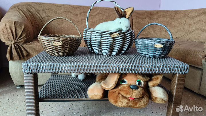 Кашпо и корзинки из искусственного ротанга