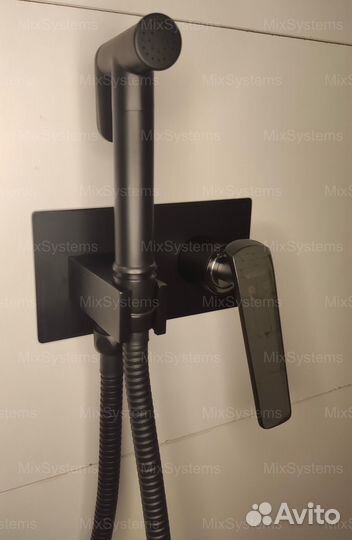 Гигиенический душ встраиваемый черный