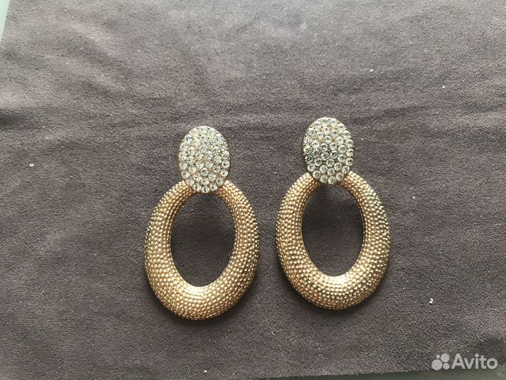 Новые Серьги ASOS под золото со стразами праздник