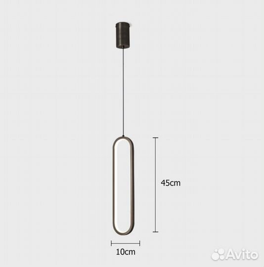 Светильник подвесной (цвет черный и золотой)