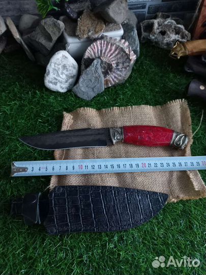 Нож из дамасской стали с никелем z