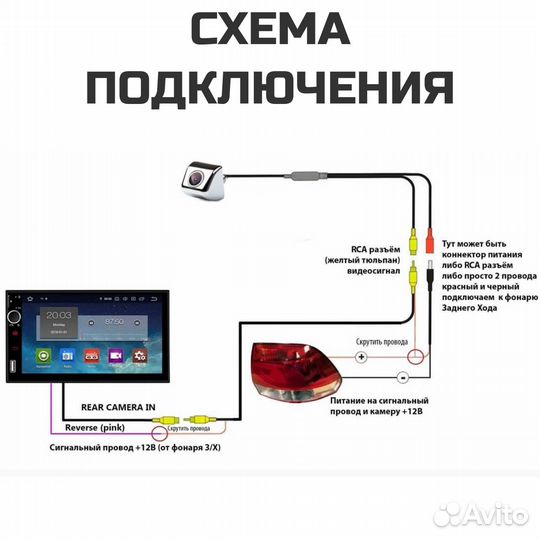 Камера заднего вида Vesta, Xray, Granta FL, 12LED