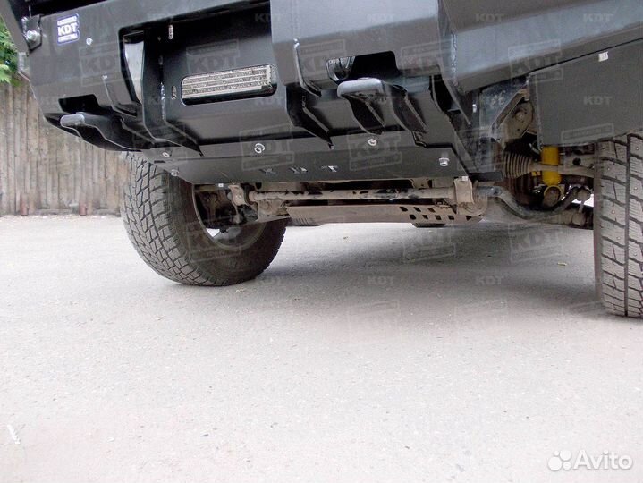 Передний силовой бампер с кенгурином алюминиевый