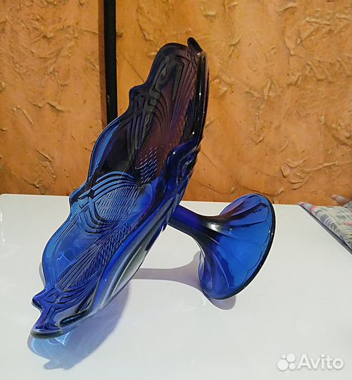 Ваза из кобальтового стекла, СССР