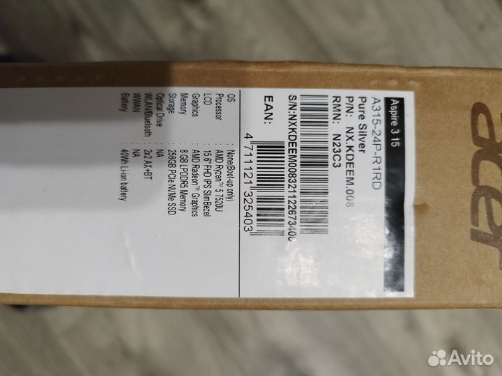 Новый Ноутбук acer aspire 3 a315 Ryzen 5 7520U