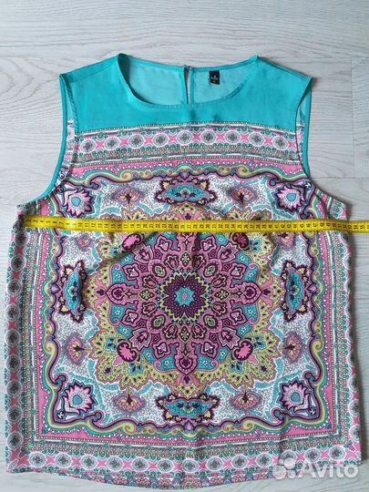 Легкая летняя блузка без рукава топ Zolla р. 48-50