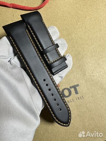 Черный кожаный ремешок Tissot 24/22 XL оригинал