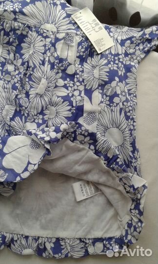 Блуза хб для девочки с коротким рукавом uniqlo