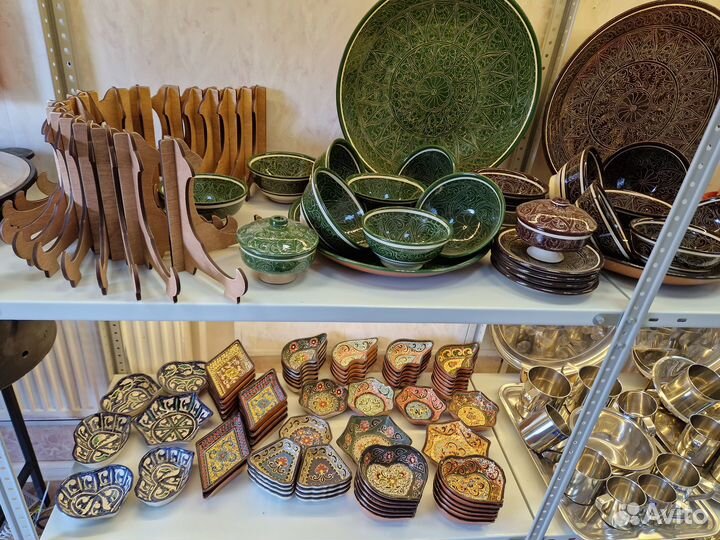 Риштанская, Узбекская посуда, ляган, пиала, косы