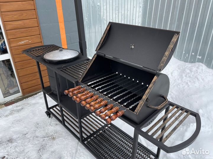 Гриль барбекю с печь под казан