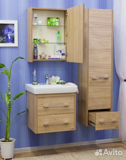 Шкаф-пенал Sanflor Ларго 2 R, вяз швейцарский