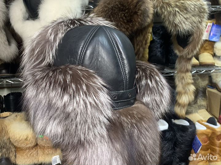 Шапка малахай чернобурка