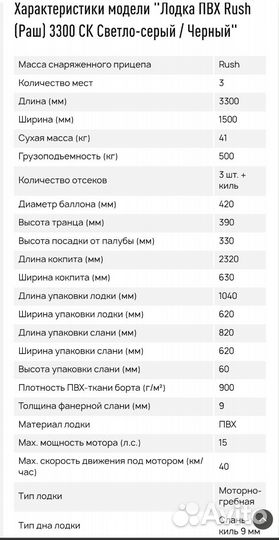 Моторная лодка Rush 3300