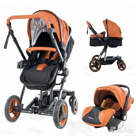 Коляска 3v1 Belecoo X6 коричневая а.289123 новая