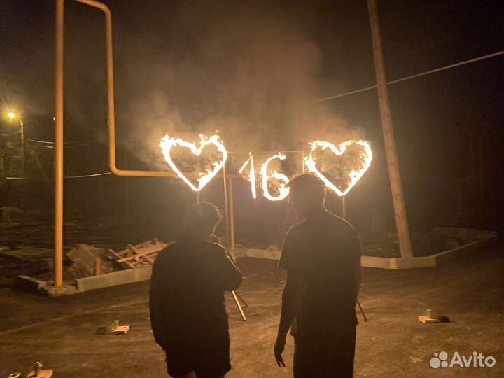 Горящие буквы, цифры, горящие символы, инициалы