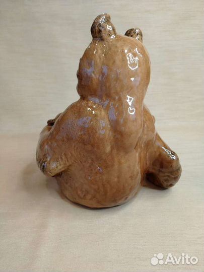 Статуэтка Медведица с медвежатами Старая Гжель