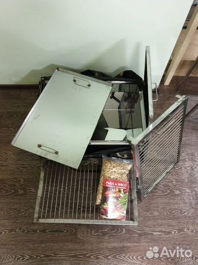 Очень большая коптильня из нержавейки 600х400х300