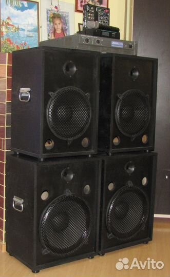 Колонки F.Audio 2160W Pro 4шт+Усилок+Микшер+Mic