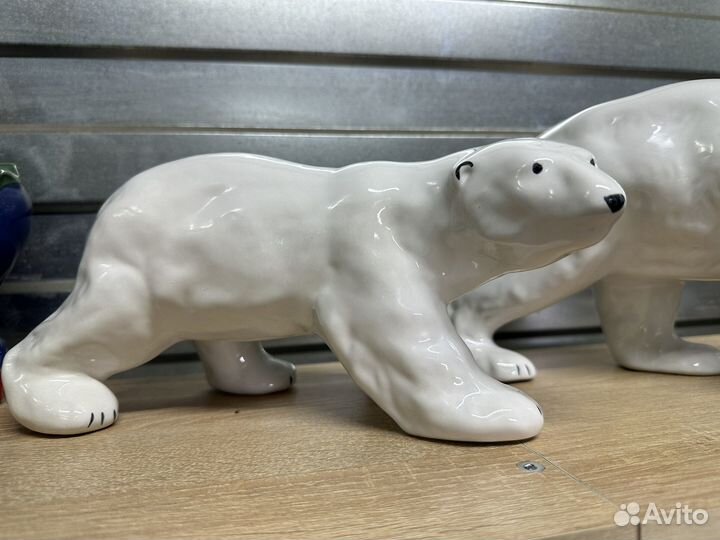 3 фигурки Белые медведи лфз СССР большие