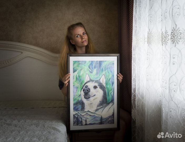 Портрет домашнего питомца, кота, собаки на заказ