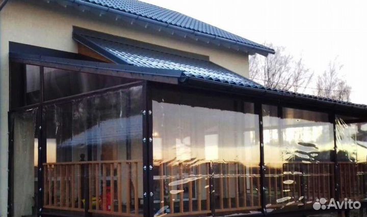 Прозрачные Шторы на беседку веранду