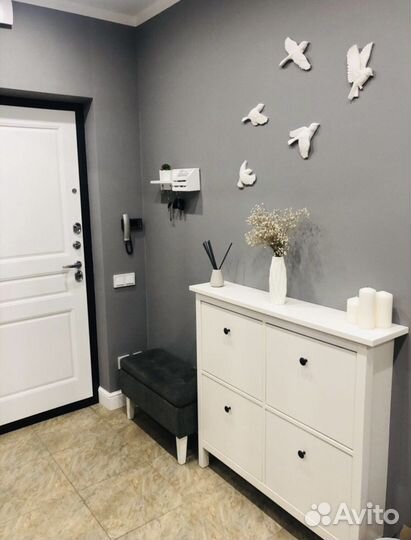 Барельеф декор панно «Стая птиц» гипс 5 шт