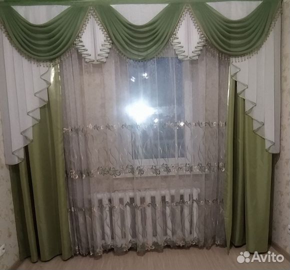 Шторы с ламбрекеном бу