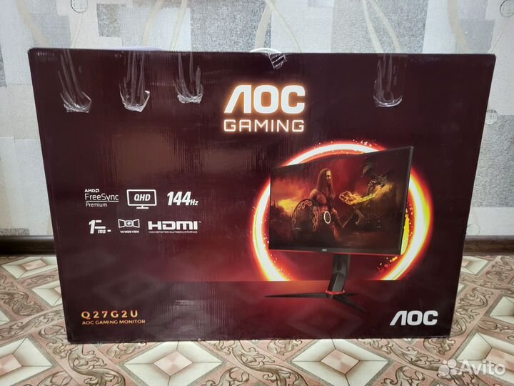 Монитор 27 дюймов 144 гц 2к AOC Q27G2U/UK