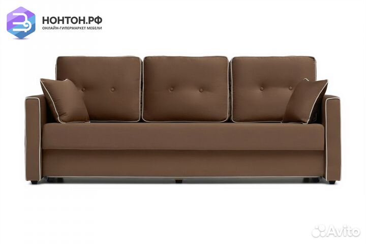 Диван еврокнижка Леон 3-х местный коричневый