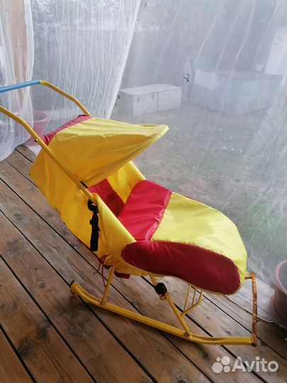 Детские зимние санки с колесиками