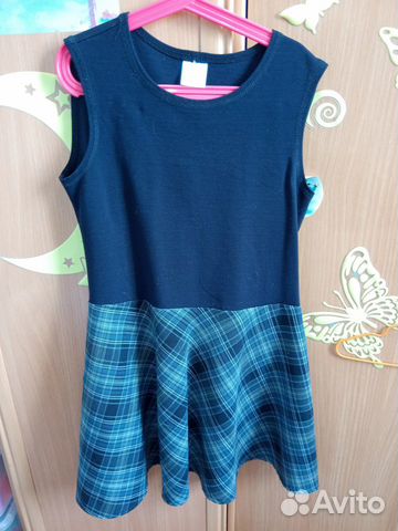 Школьный сарафан синий