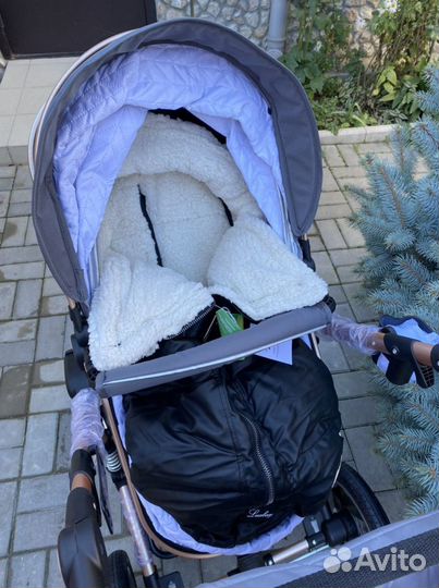 Коляска Люксмам 2в1 и 3 в1 (серая )