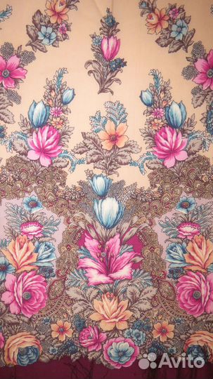 Павловопосадский платок шерсть новый