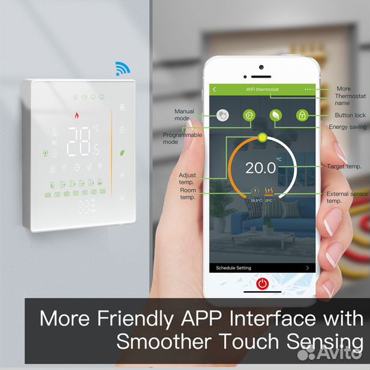 Moes Wi-Fi термостат для электрического пола Tuya